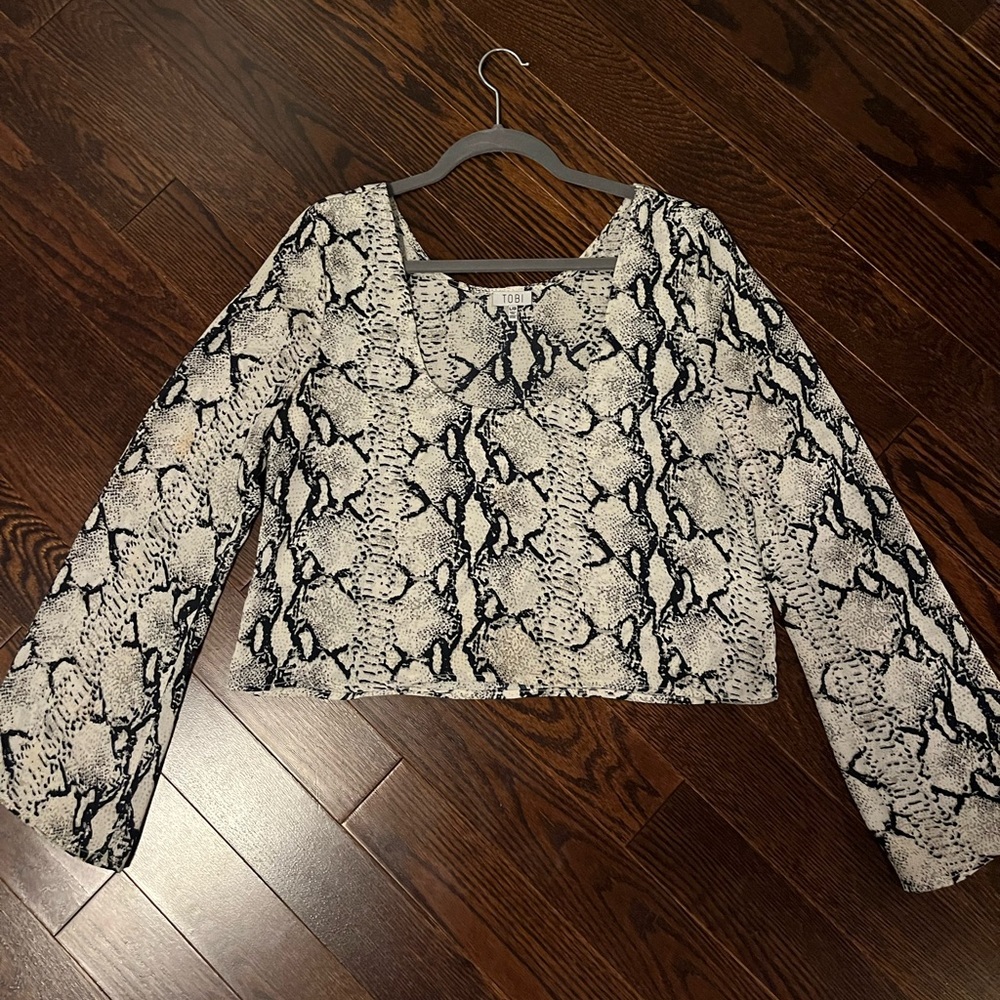 Cropped Snake Print Top